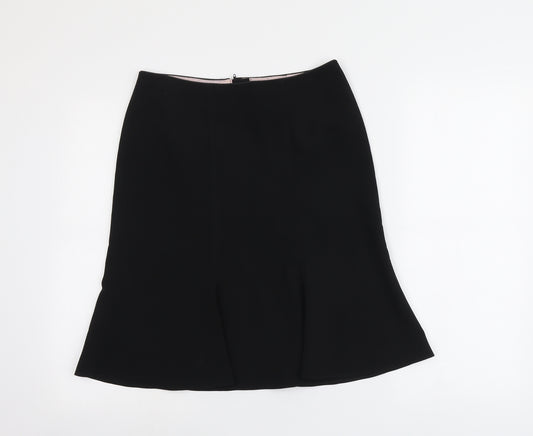 Dorothy Perkins Womens Black Polyester Swing Skirt Size 10 Zip