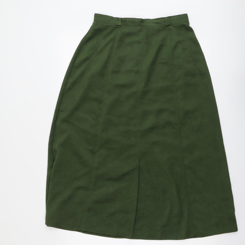 Bonmarché Womens Green Polyester A-Line Skirt Size 14 Zip