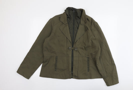 Per Una Womens Green Jacket Size XL Zip