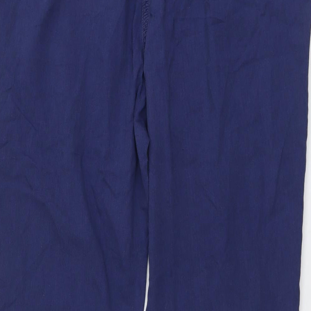 Damart Womens Blue Cotton Trousers Size 16 L21 in Regular Drawstring