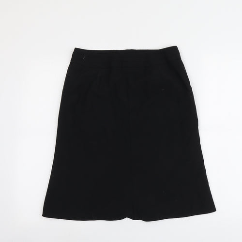NEXT Womens Black Viscose A-Line Skirt Size 10 Zip