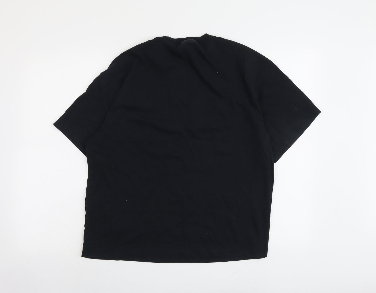 Nike Womens Black Cotton Basic T-Shirt Size M Round Neck