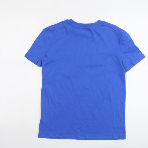 Marks and Spencer Boys Blue Cotton Basic T-Shirt Size 11-12 Years Round Neck Pullover - Brooklyn NYC