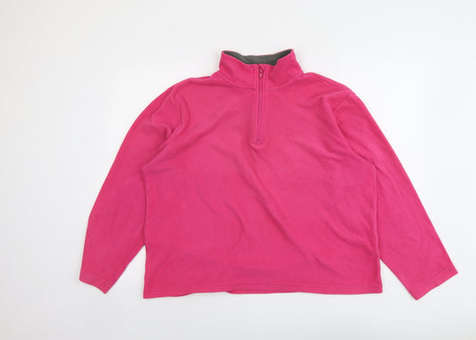 Hi Gear Womens Pink Polyester Pullover Sweatshirt Size 16 Zip