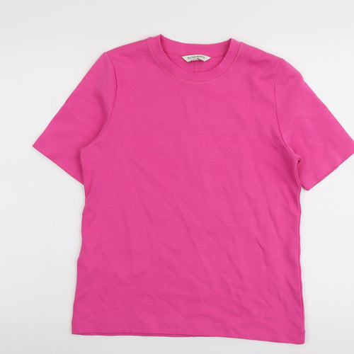 Autograph Womens Pink Cotton Basic T-Shirt Size 10 Round Neck