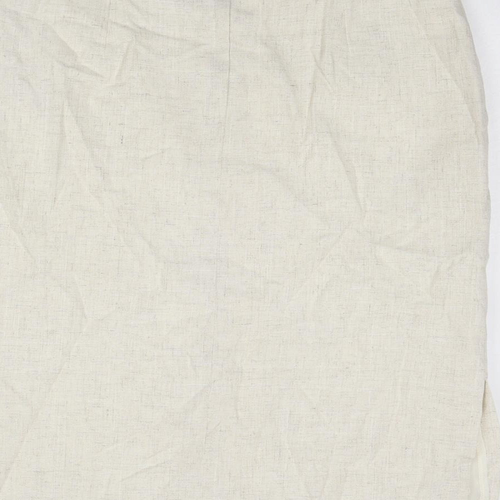 Essentials Womens Beige Polyester A-Line Skirt Size 16 Zip