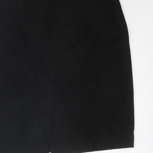 H&M Womens Black Polyester A-Line Skirt Size 4 Zip