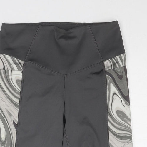 PINK Womens Grey Geometric Polyester Compression Shorts Size XS Regular