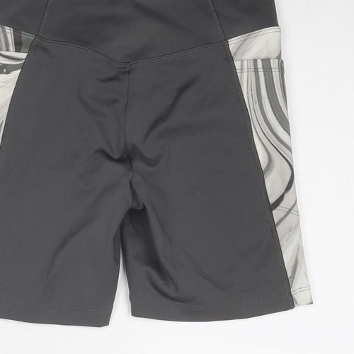 PINK Womens Grey Geometric Polyester Compression Shorts Size XS Regular