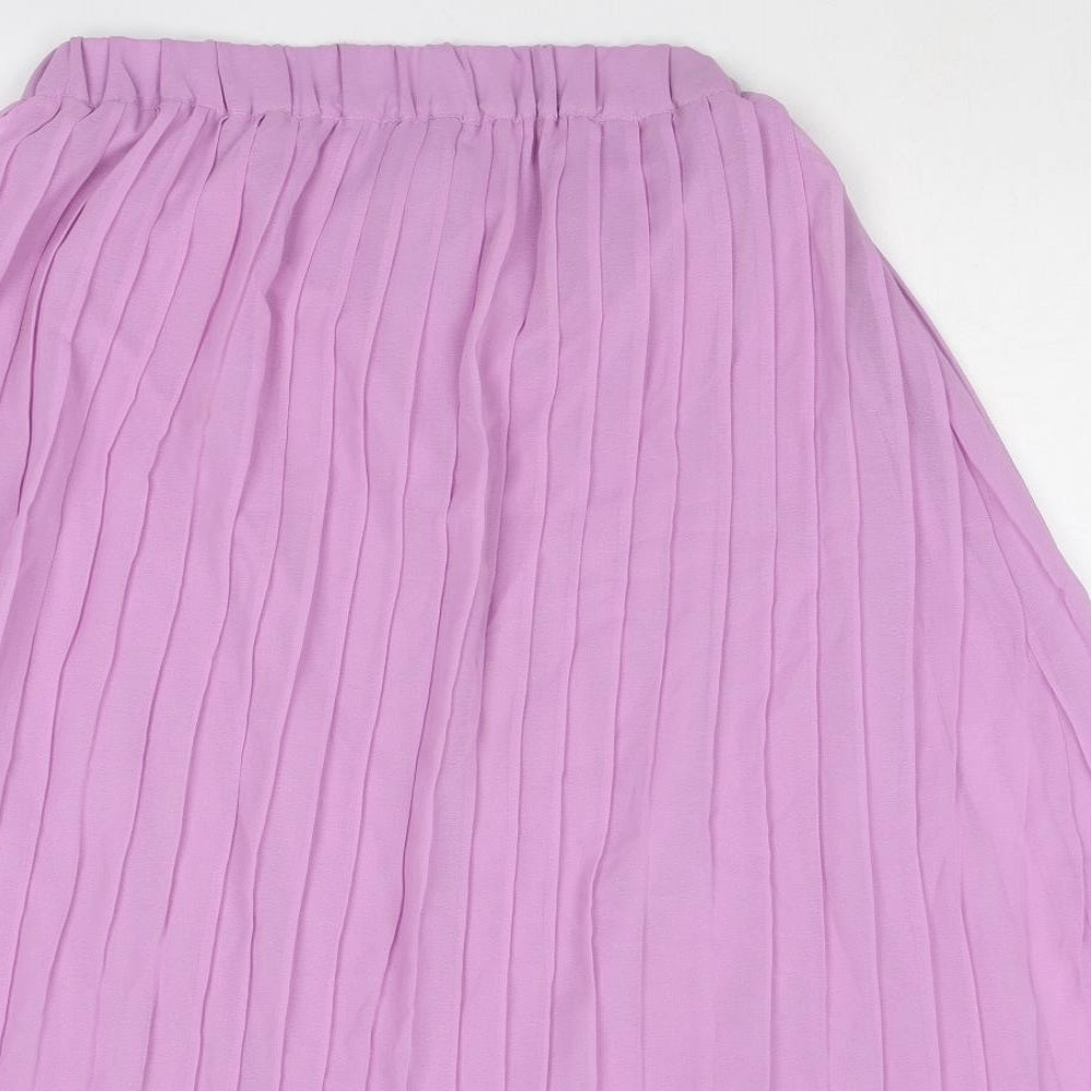 Urban Gypsy Womens Purple Polyester Pleated Skirt Size S