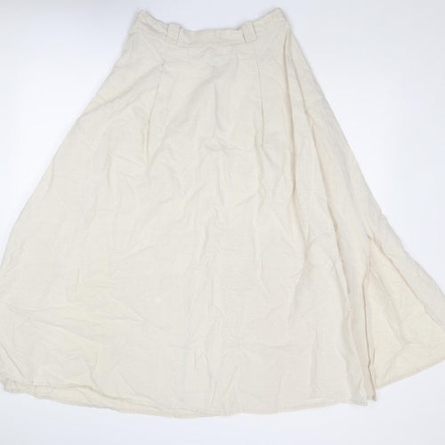 Monsoon Womens Beige Linen Maxi Skirt Size 28 in Zip