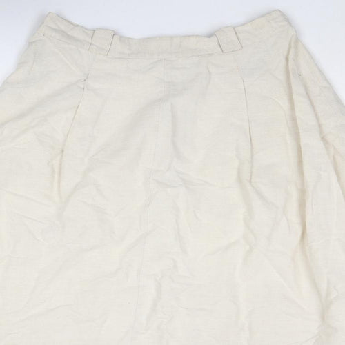 Monsoon Womens Beige Linen Maxi Skirt Size 28 in Zip