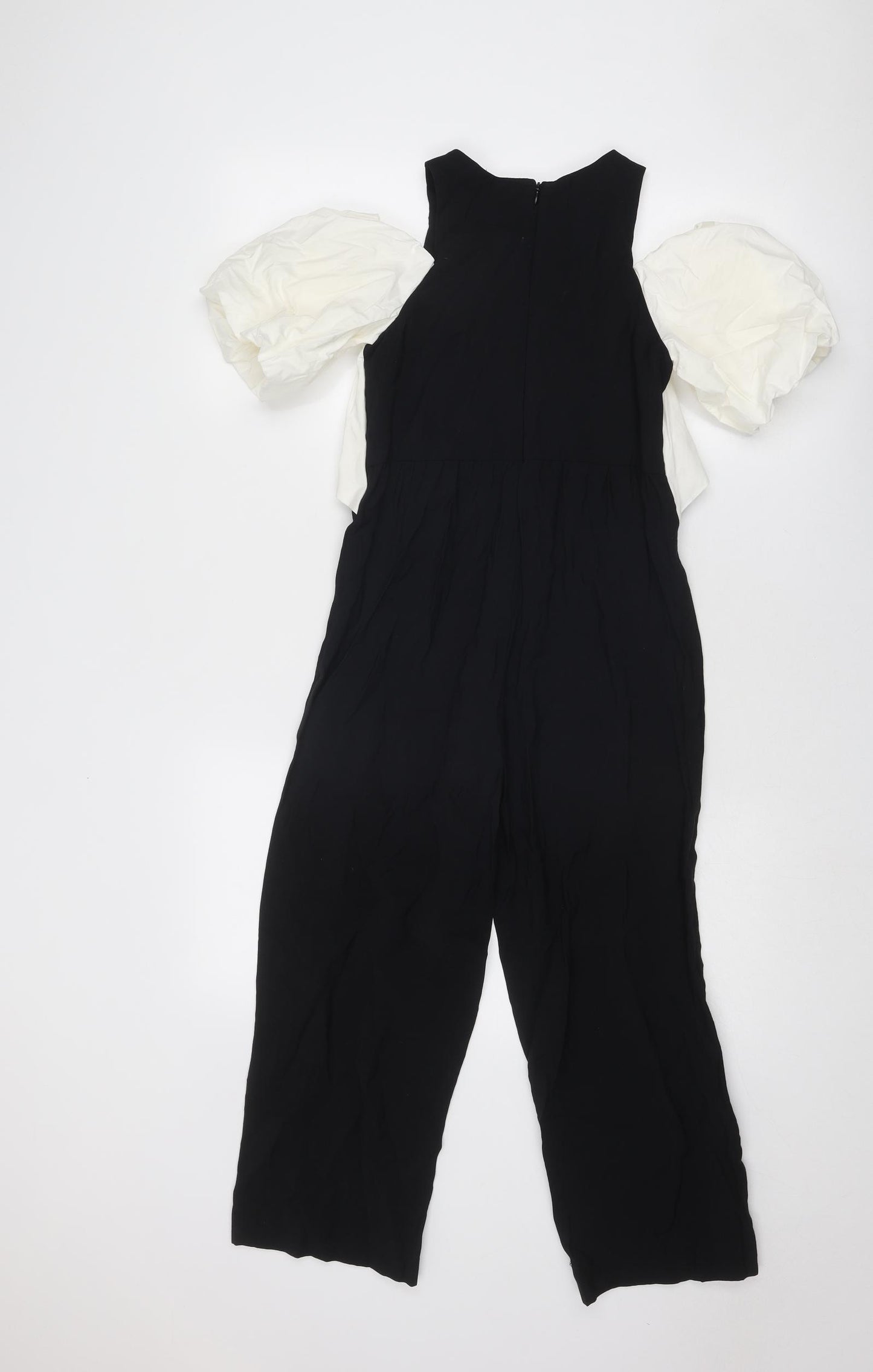 Zara Girls Black Cotton Jumpsuit One-Piece Size 10 Years Zip - Cold Shoulder