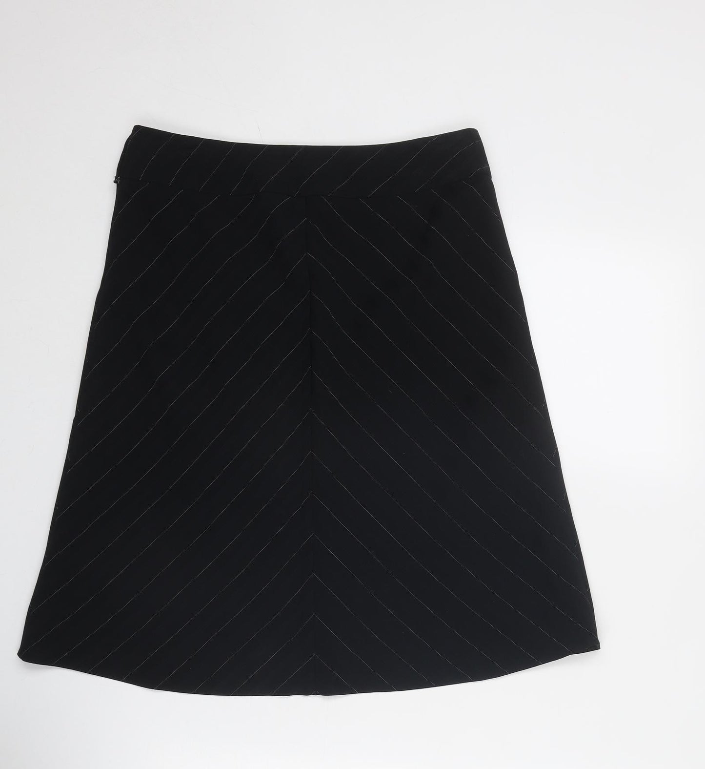 NEXT Womens Black Geometric Polyester A-Line Skirt Size 10 Zip
