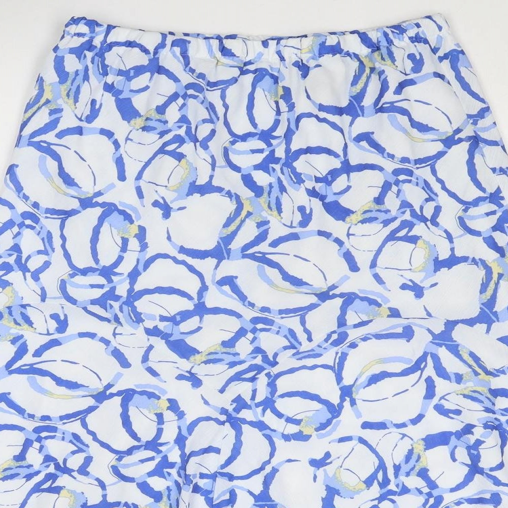 Alexara Womens Blue Geometric Polyester Swing Skirt Size 14