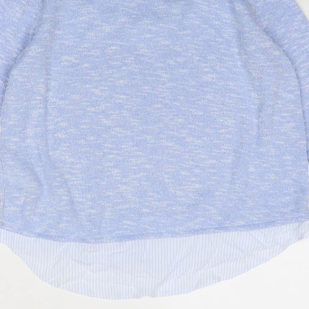 H&M Girls Blue Round Neck Viscose Pullover Jumper Size 11-12 Years Pullover