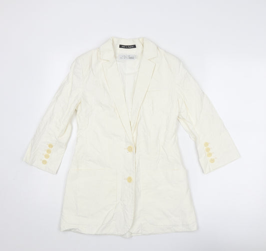 Bolongaro Trevor Womens Ivory Cotton Jacket Blazer Size S