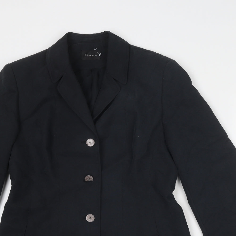 Linea Womens Grey Jacket Blazer Size 10 Button