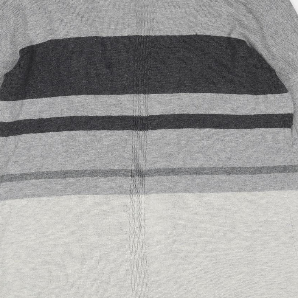 Gap Womens Grey V-Neck Striped Acrylic Cardigan Jumper Size S