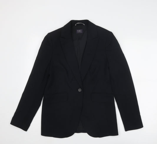Marks and Spencer Womens Black Polyester Jacket Suit Jacket Size 10