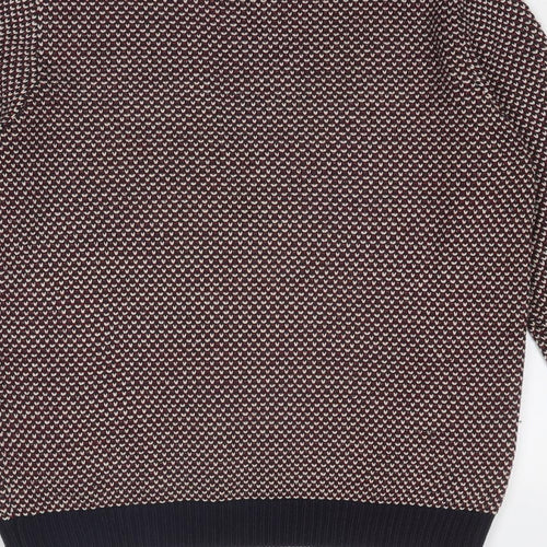 New Look Mens Multicoloured Round Neck Acrylic Pullover Jumper Size M Long Sleeve