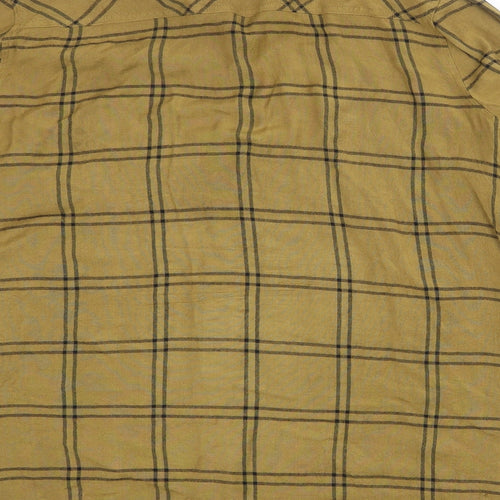 New Look Womens Brown Check Viscose Basic Button-Up Size 16 Collared