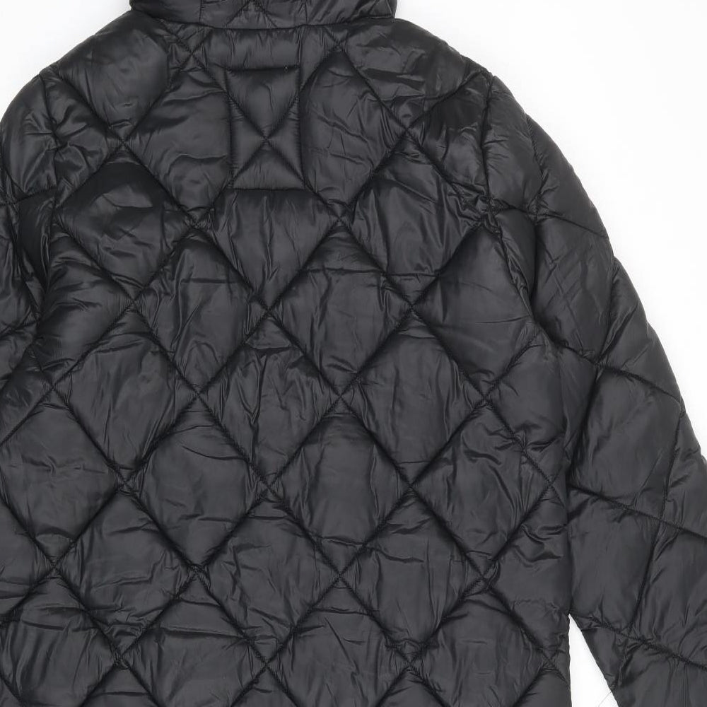 Marks and Spencer Boys Black Quilted Coat Size 13-14 Years Zip