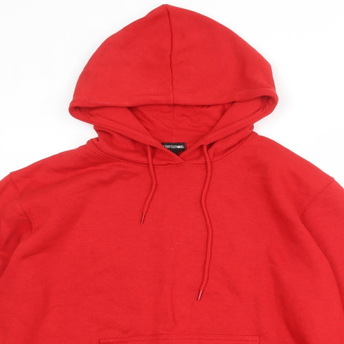 PRETTYLITTLETHING Womens Red Polyester Pullover Hoodie Size L Pullover