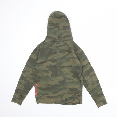 Barra Boys Green Camouflage Cotton Pullover Hoodie Size M Pullover