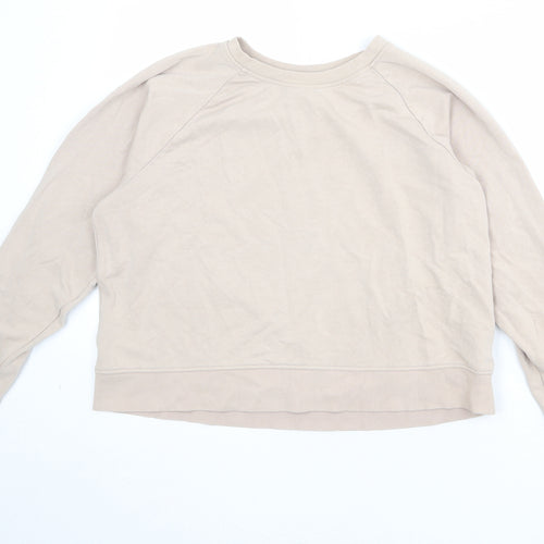 H&M Womens Beige Cotton Pullover Sweatshirt Size L Pullover