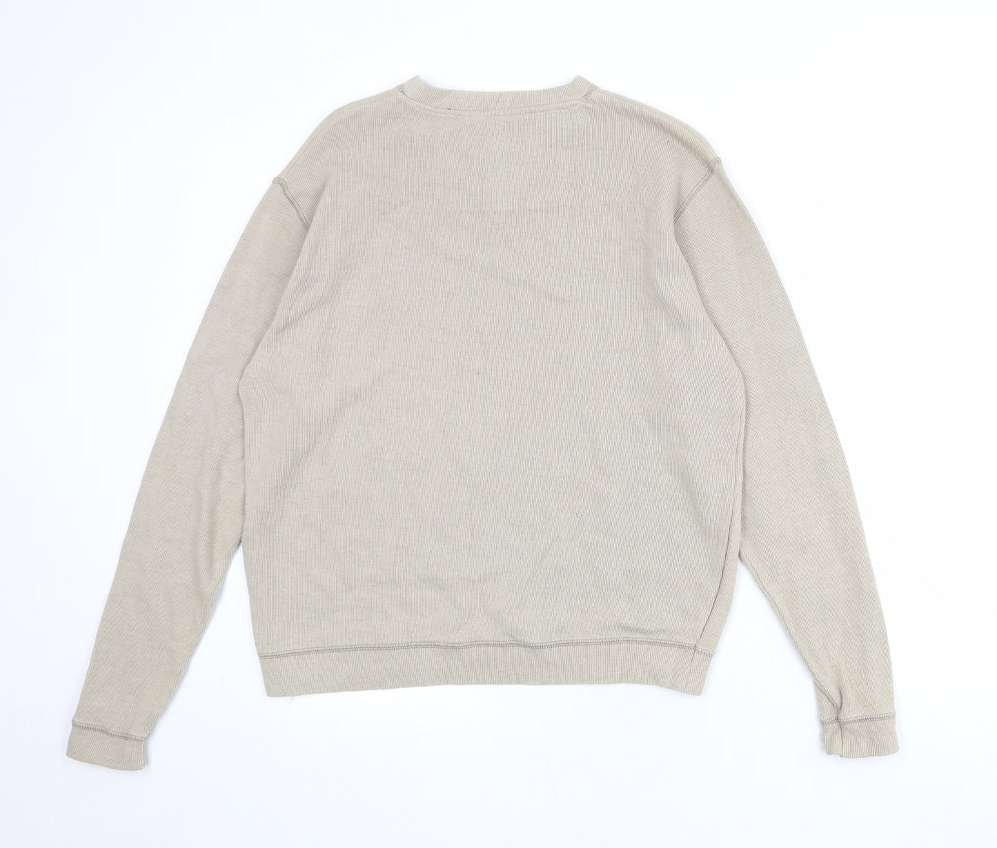 O-Club Mens Beige Cotton Pullover Sweatshirt Size L