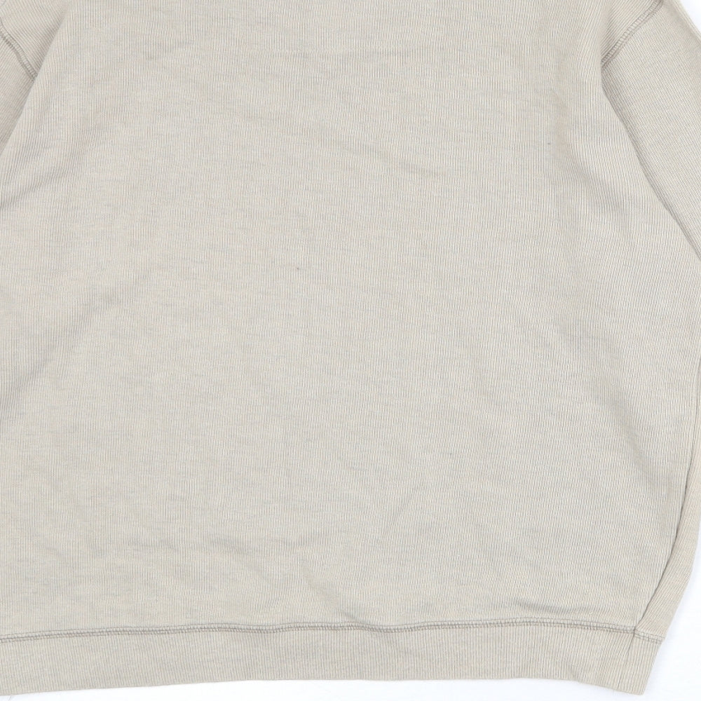 O-Club Mens Beige Cotton Pullover Sweatshirt Size L