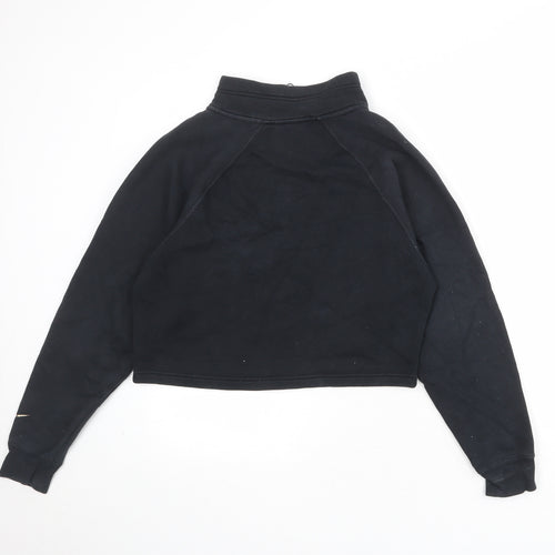 Nike Womens Black Polyester Pullover Sweatshirt Size XS Zip