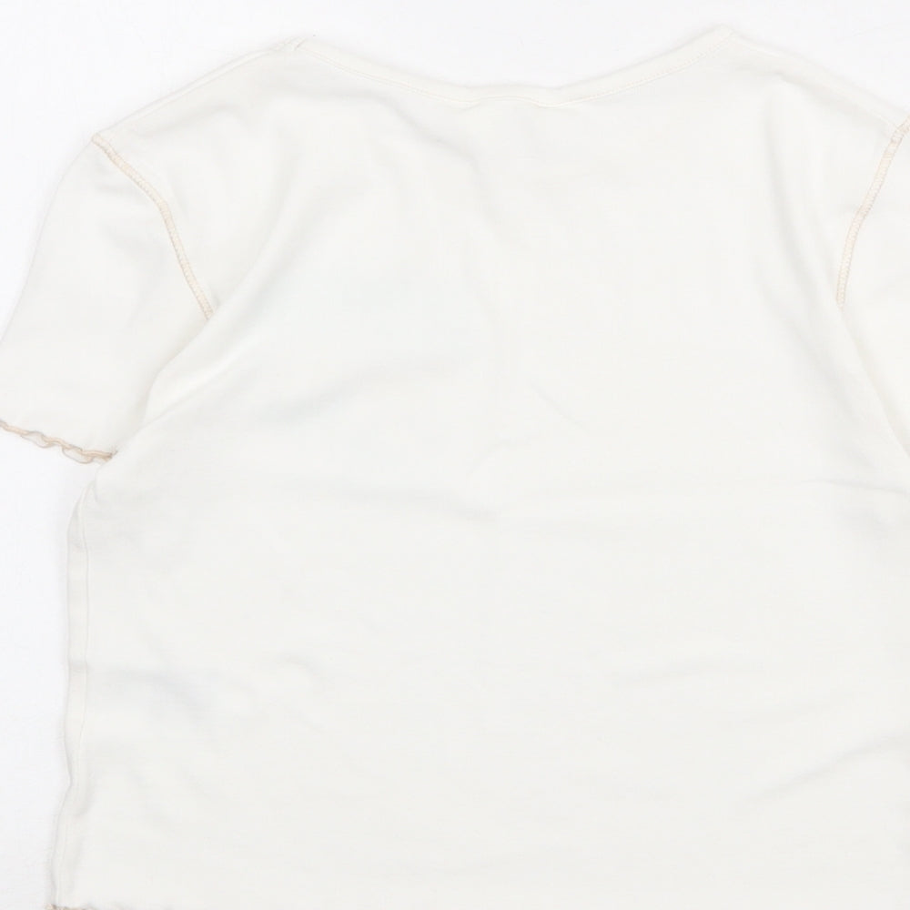 H&M Girls Ivory Cotton Basic T-Shirt Size 12-13 Years Round Neck Pullover - Size 12-14, Sunshine on my Mind