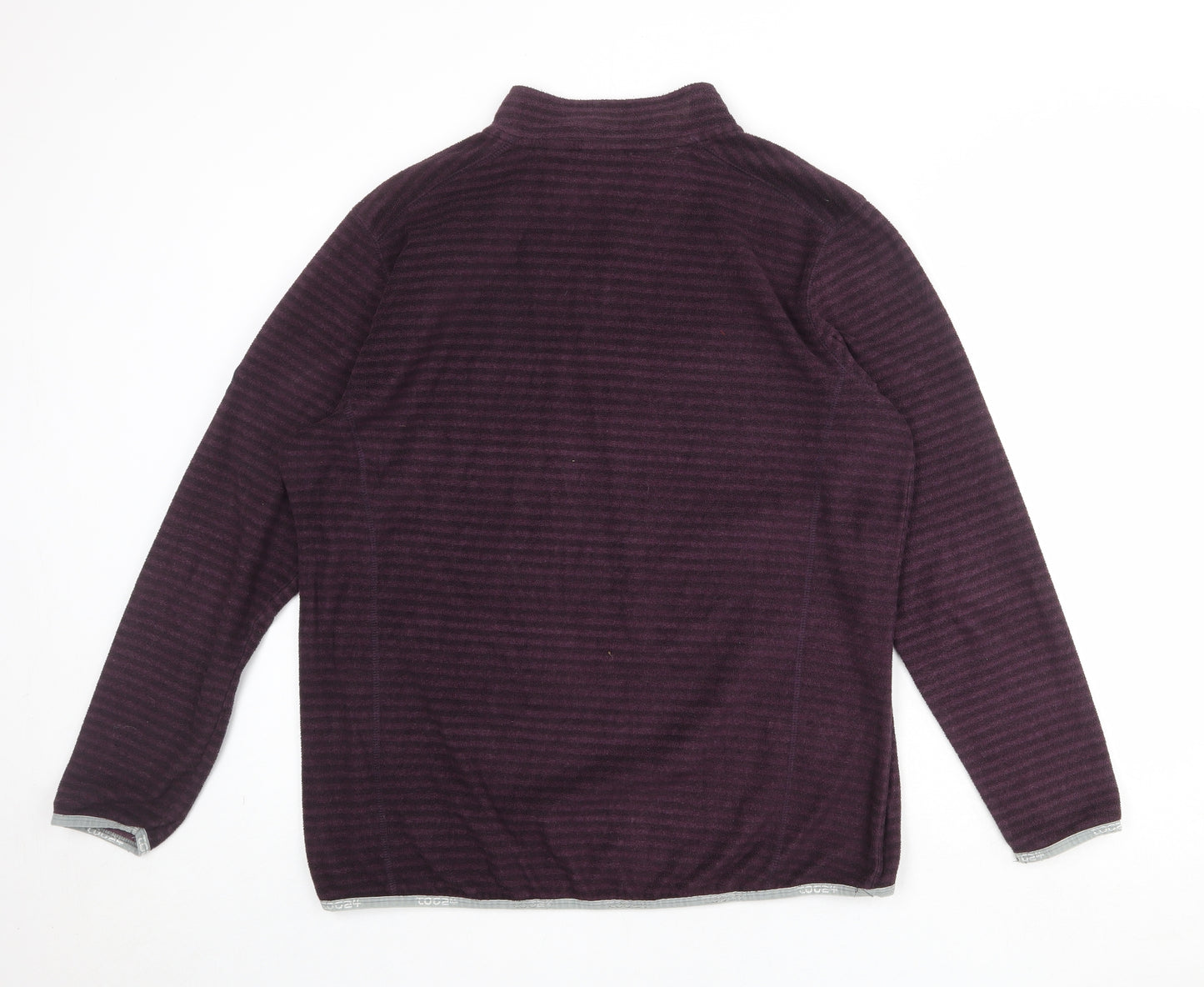TOG24 Womens Purple Striped Polyester Pullover Sweatshirt Size 18 Zip