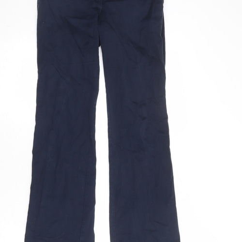 Mango Womens Blue Polyester Trousers Size 8 Regular Zip