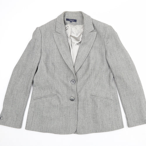 Debenhams Womens Grey Striped Polyester Jacket Blazer Size 16