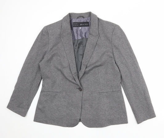 Zara Womens Grey Viscose Jacket Suit Jacket Size XL