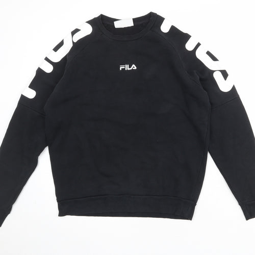 FILA Mens Black Cotton Pullover Sweatshirt Size S