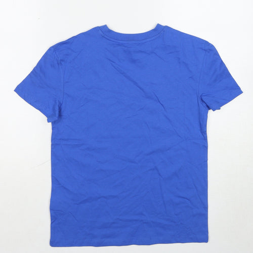 Marks and Spencer Boys Blue Cotton Basic T-Shirt Size 9-10 Years Round Neck Pullover - Brooklyn NYC