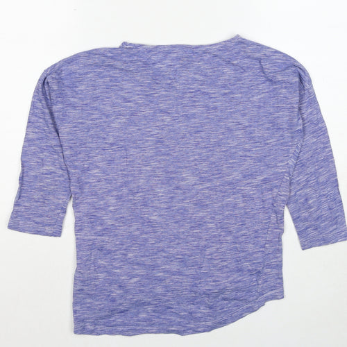 H&M Girls Blue Geometric Cotton Basic T-Shirt Size 10-11 Years Round Neck Pullover