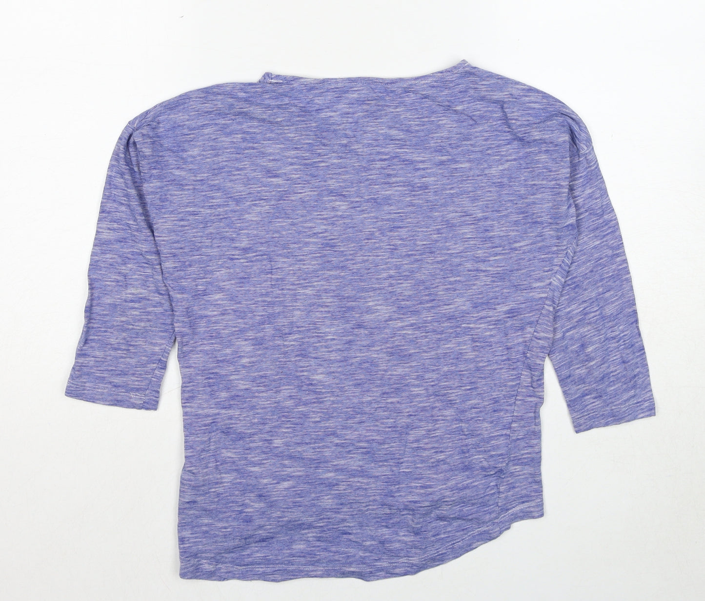 H&M Girls Blue Geometric Cotton Basic T-Shirt Size 10-11 Years Round Neck Pullover