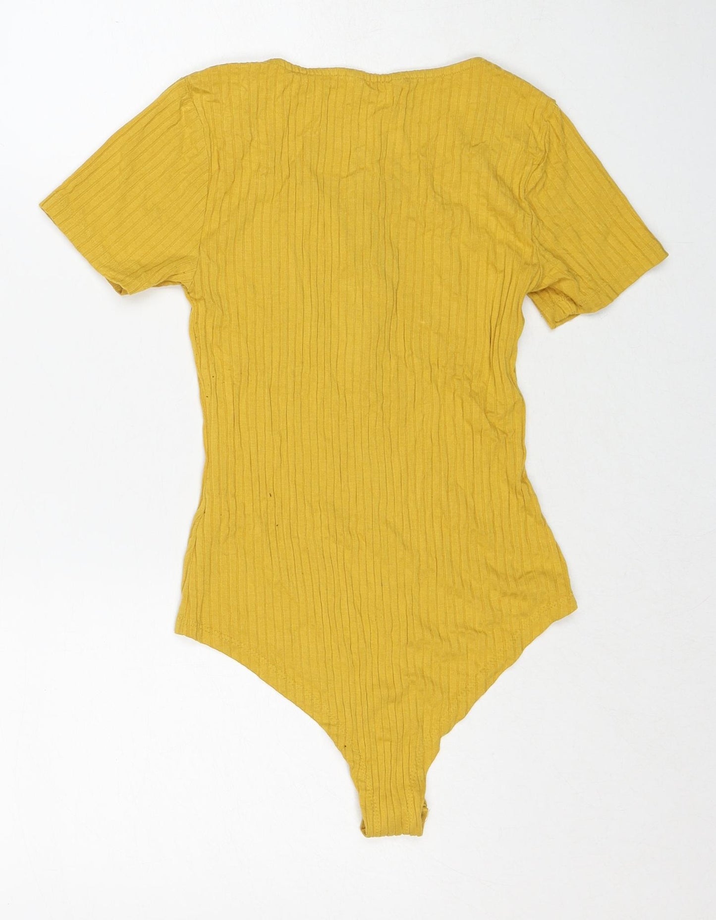 Select Womens Yellow Viscose Bodysuit One-Piece Size 8 Snap