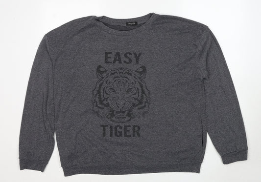 Blooming Jelly Womens Grey Polyester Pullover Sweatshirt Size XL Pullover - Easy Tiger