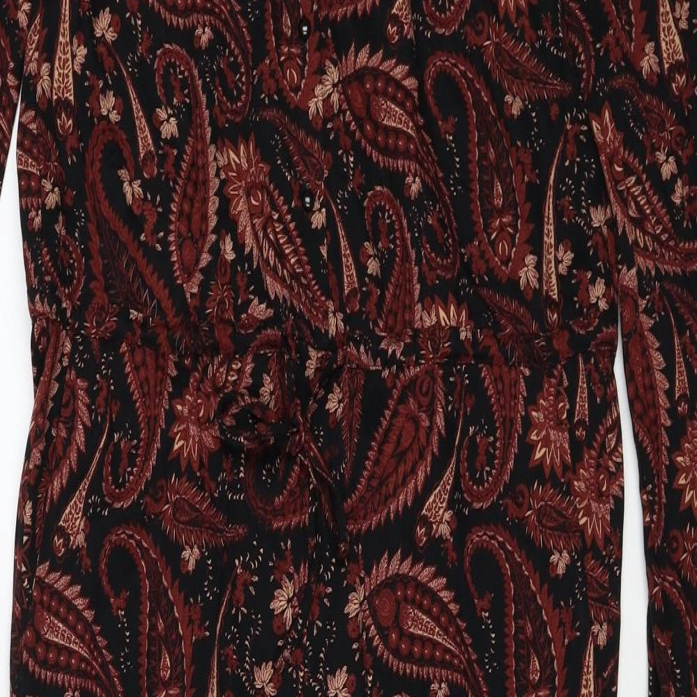 NEXT Womens Red Paisley Viscose Jumpsuit One-Piece Size 10 Button