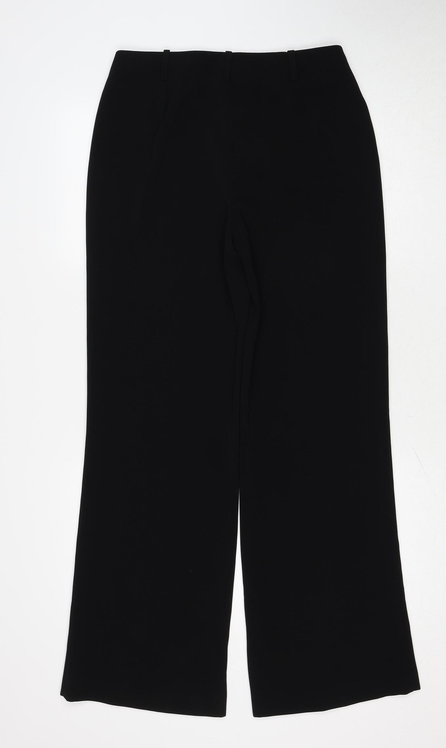Per Una Womens Black Polyester Trousers Size 12 Regular Zip