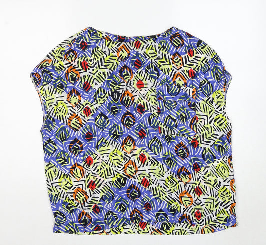 NEXT Womens Multicoloured Geometric Polyester Basic Blouse Size 16 Round Neck
