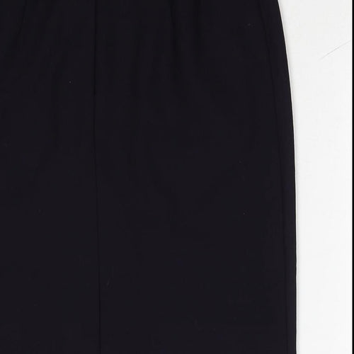 Marks and Spencer Womens Black Wool A-Line Skirt Size 10 Zip