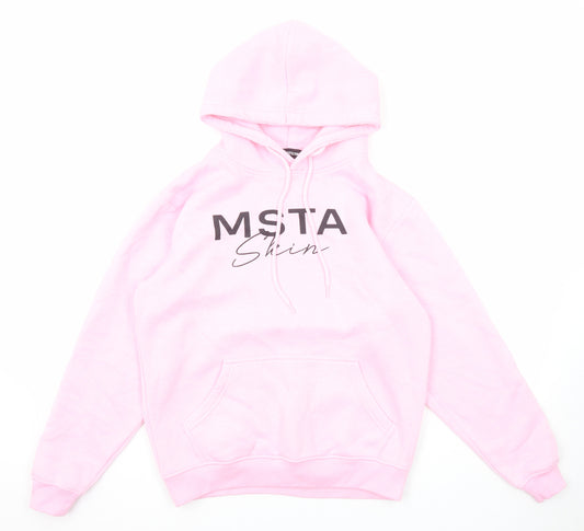 PRETTYLITTLETHING Womens Pink Cotton Pullover Hoodie Size S Pullover