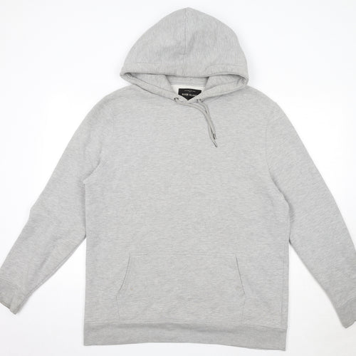 River Island Mens Grey Cotton Pullover Hoodie Size XL
